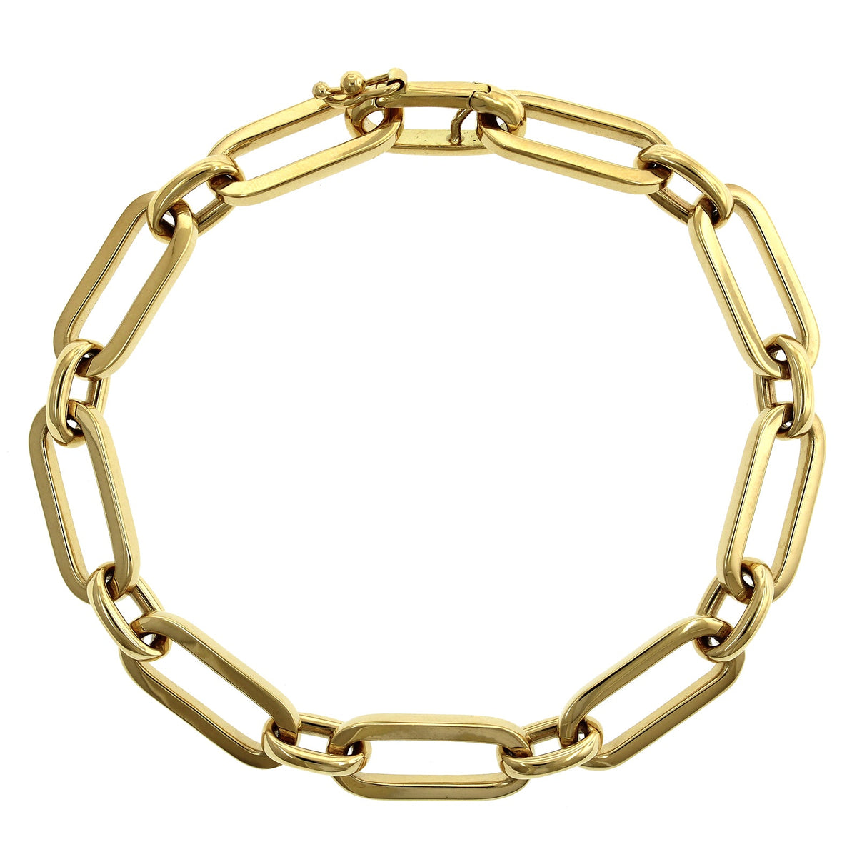 18K Yellow Gold Square Link Bracelet, 18k yellow gold, Long's Jewelers