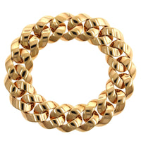 18K Rose Gold Wide Flat Link Bracelet, 18k yellow gold, Long's Jewelers
