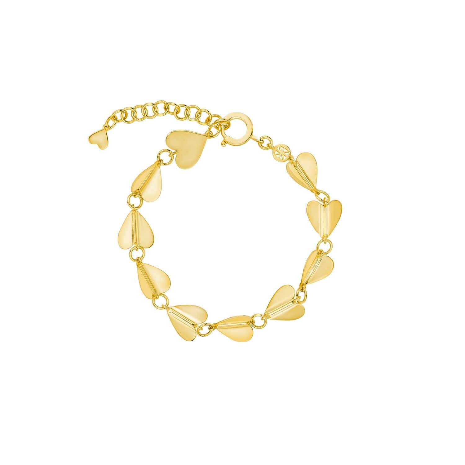 18K Yellow Gold Wings of Love Heart Bracelet, 18k yellow gold, Long's Jewelers