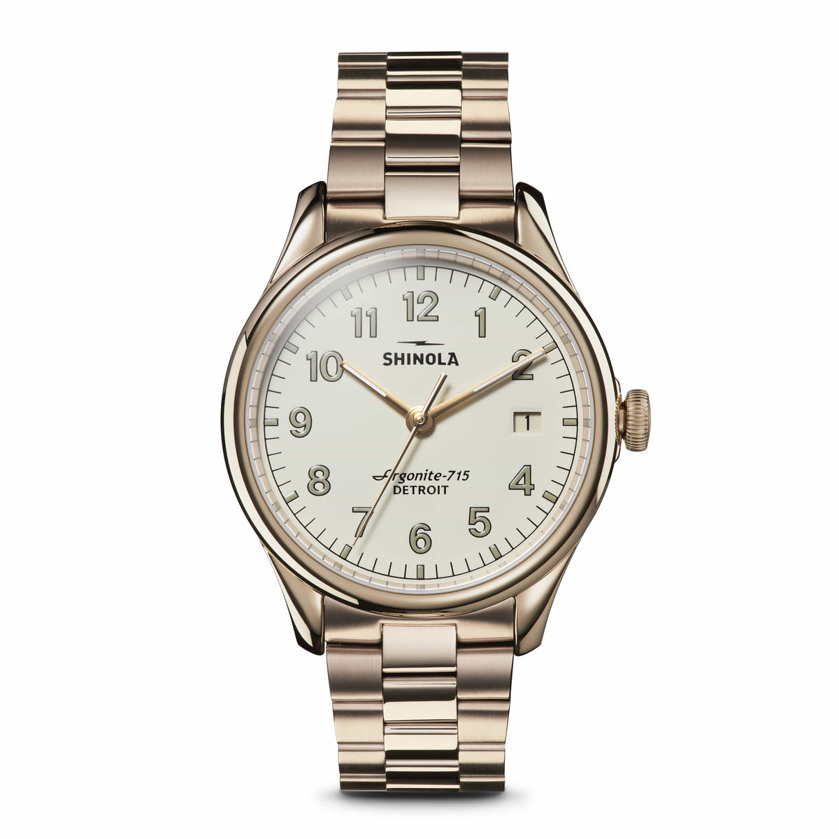 The Vinton 38MM Yellow Gold Ivory Dial Watch