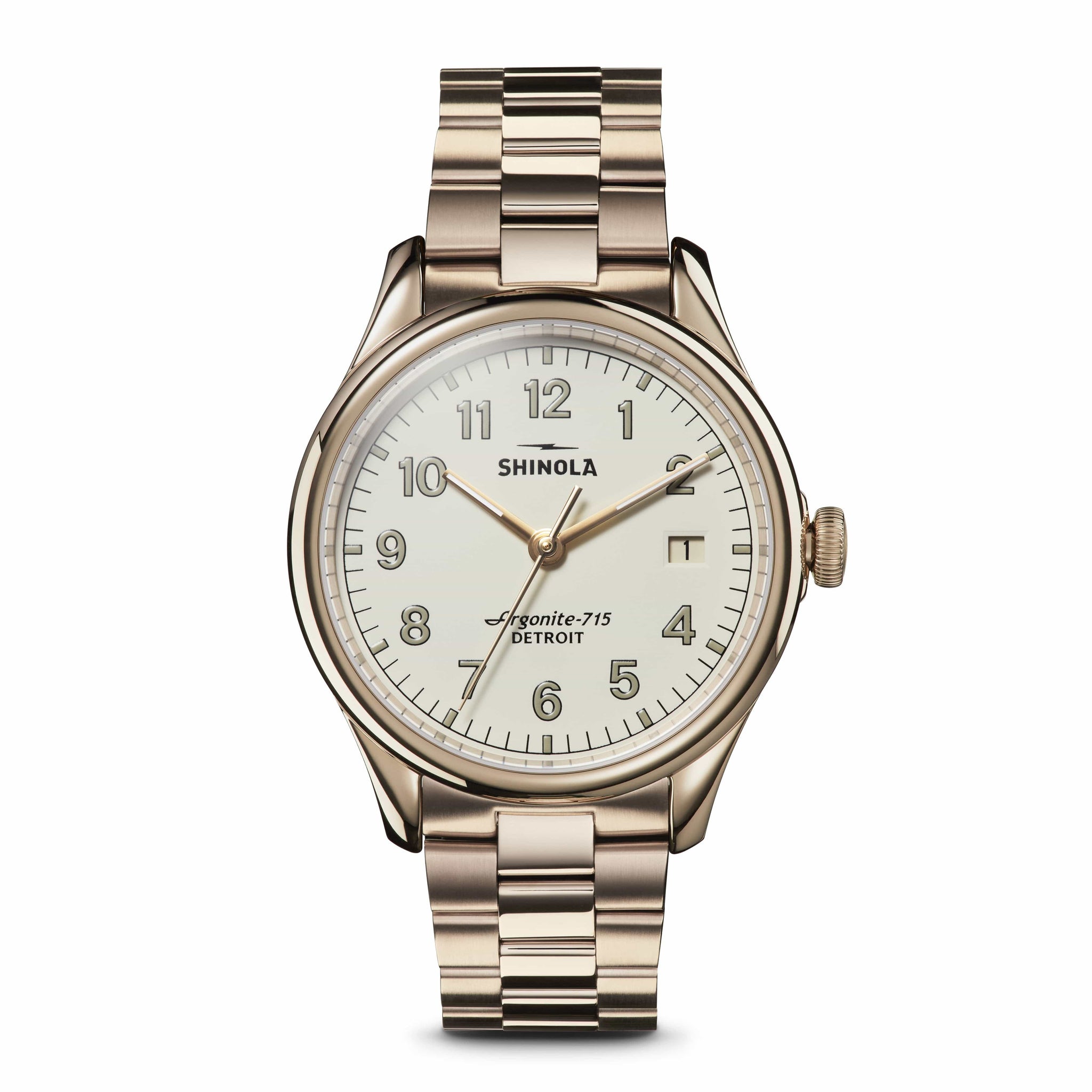 The Vinton 38MM Yellow Gold Ivory Dial Watch