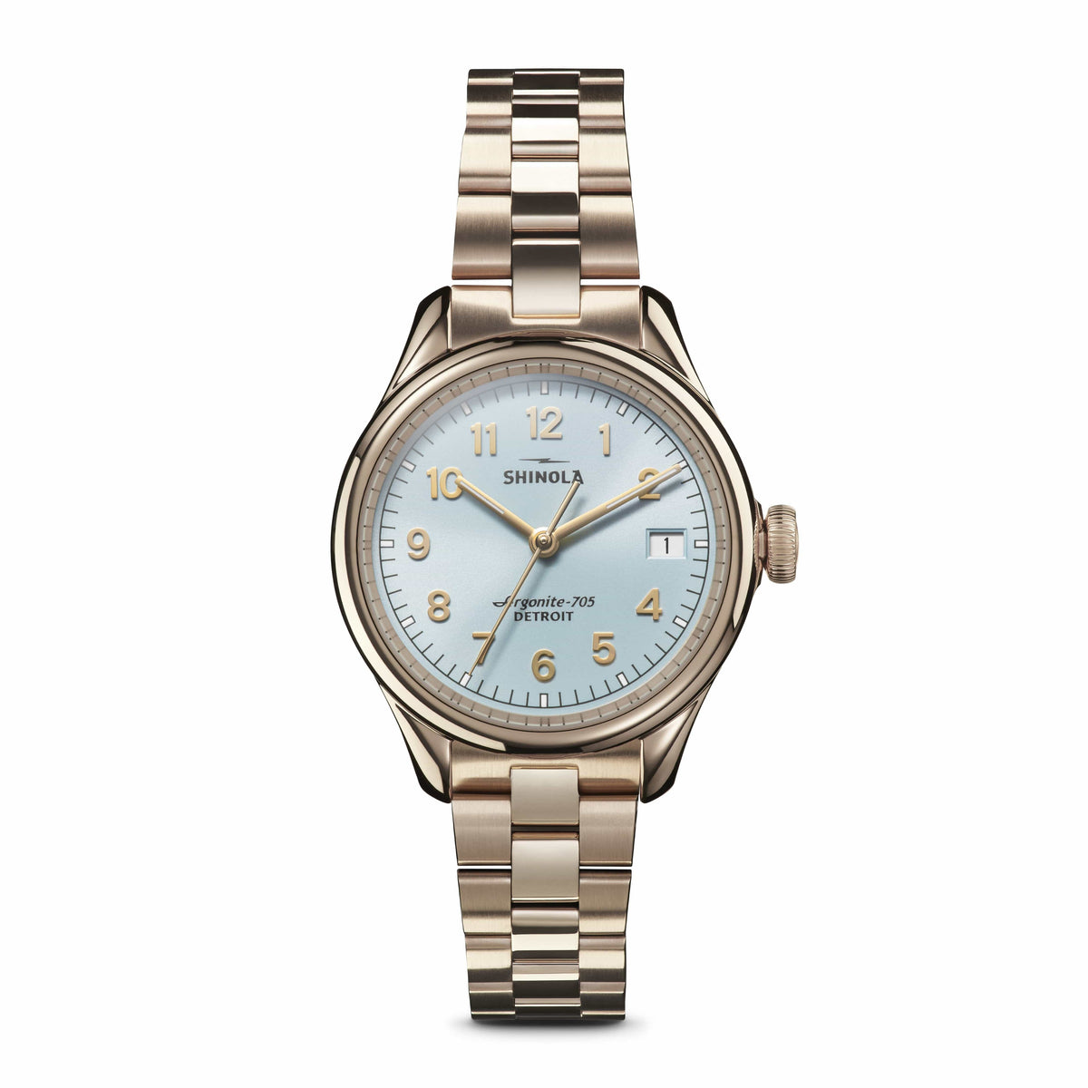 The Vinton Yellow Gold 32MM Blue Dial Watch