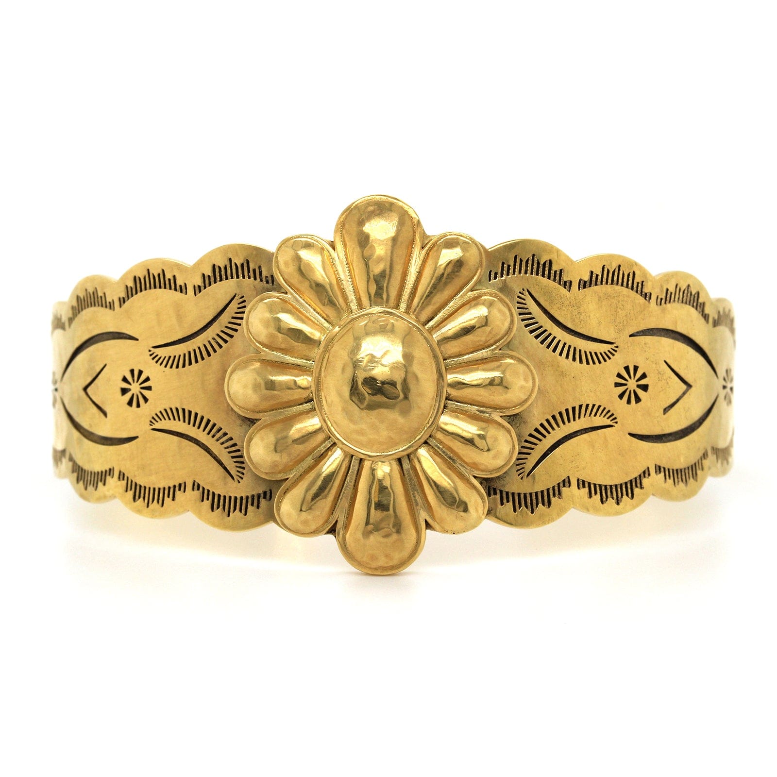 Christina Alexiou 18K Yellow Gold Native Collection Flower Cuff Bracelet
