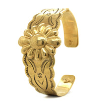 Christina Alexiou 18K Yellow Gold Native Collection Flower Cuff Bracelet