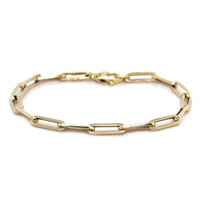 14K Yellow Gold Paperclip Chain Bracelet