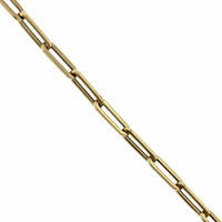 14K Yellow Gold Paperclip Chain Bracelet