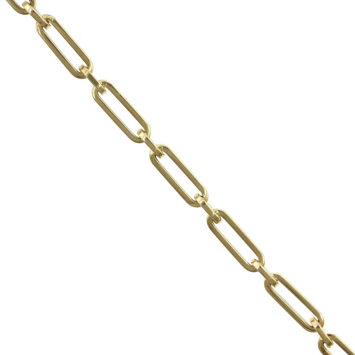 14K Yellow Gold Paperclip Chain Bracelet