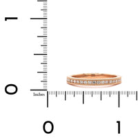 18K Rose Gold Channel Set Diamond Milgrain Band