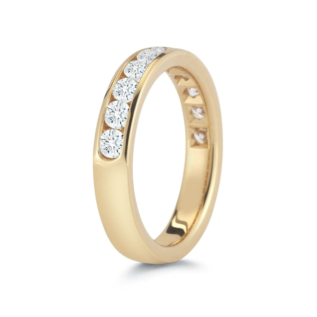18K Yellow Gold Channel Set Diamond Band