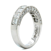 Platinum Channel Set Princess Cut Diamond Band