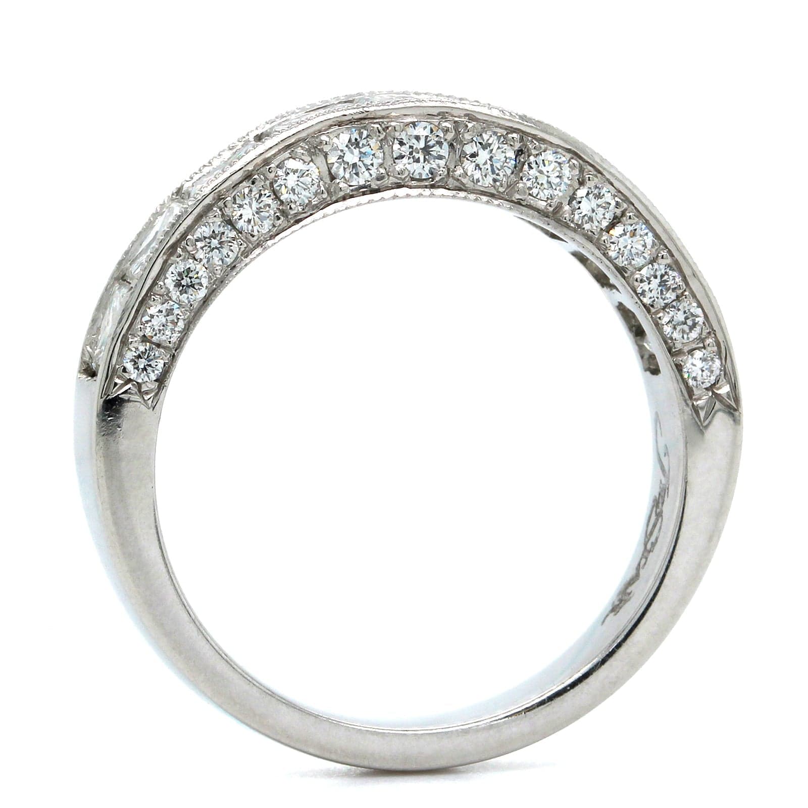 Platinum Channel Set Princess Cut Diamond Band