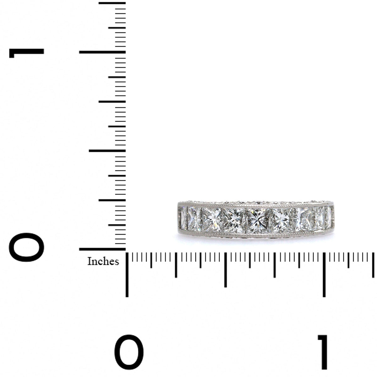 Platinum Channel Set Princess Cut Diamond Band
