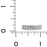 Platinum Channel Set Princess Cut Diamond Band