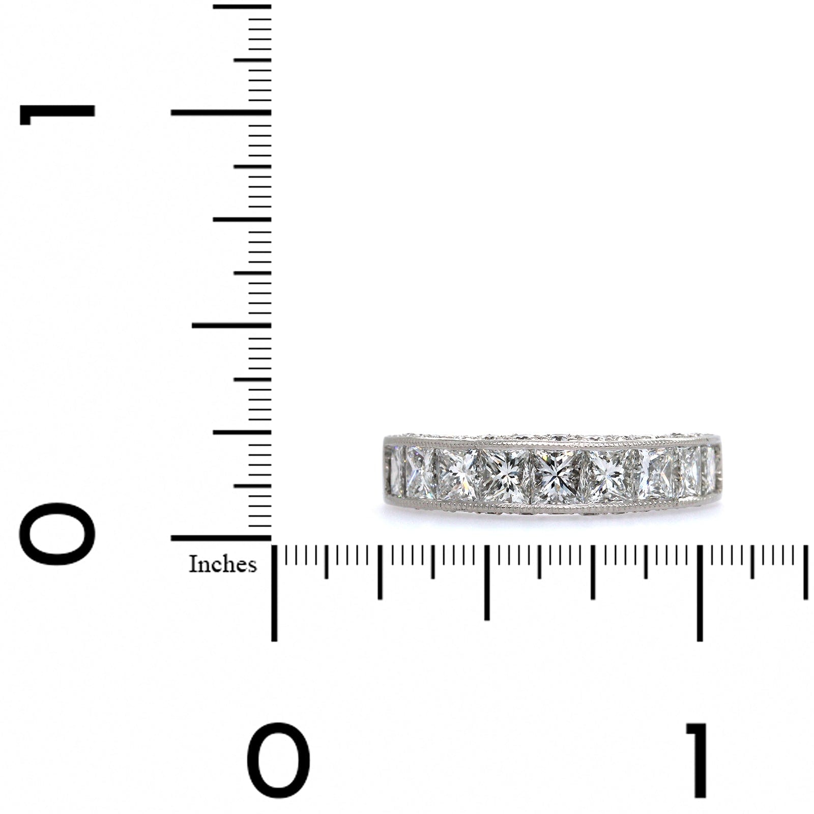 Platinum Channel Set Princess Cut Diamond Band