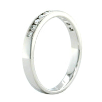 18K White Gold 11 Stone Channel Set Diamond Band