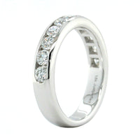 18K White Gold Channel Set 11 Stone Diamond Band