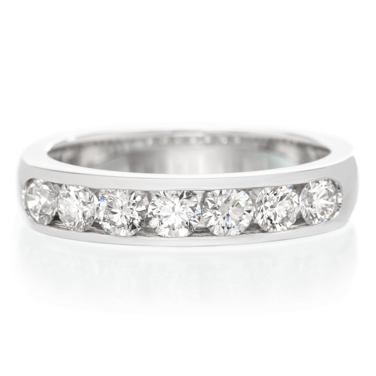 18K White Gold Channel Set Diamond Band