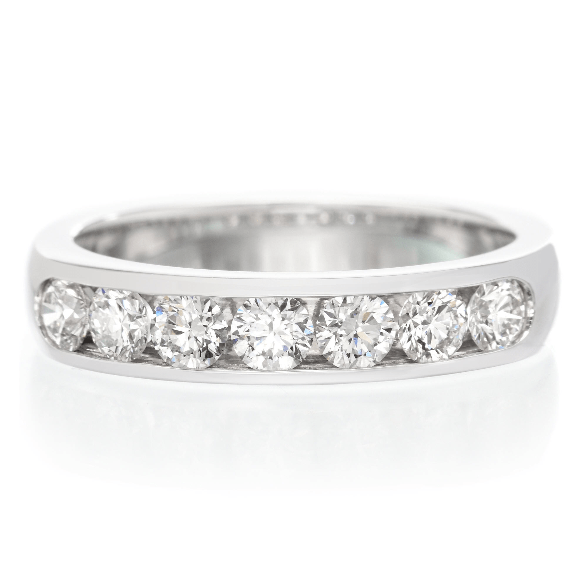 18K White Gold Channel Set Diamond Band