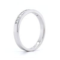 18K White Gold Channel Set Princess Cut Diamond Band