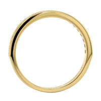 18K Yellow Gold Channel Set Milgrain Diamond Band