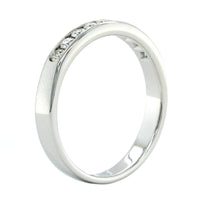 18K White Gold Channel Set 9 Stone Diamond Band