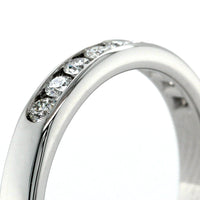 18K White Gold Channel Set 9 Stone Diamond Band