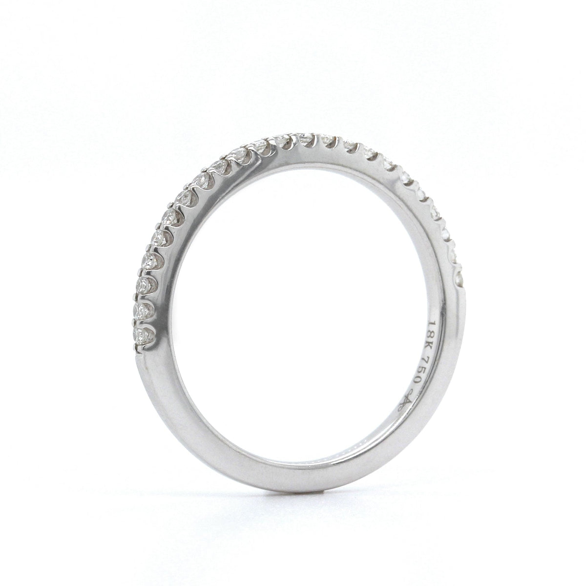 18K White Gold Shared Prong Diamond Band