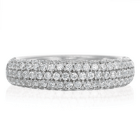 18K White Gold 3 Row Pave Diamond Band
