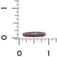 18K White Gold 3 Row Ruby Band