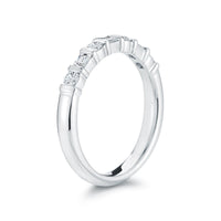 Platinum Alternating Round Brilliant and Baguette Diamond Band