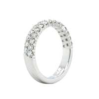 18K White Gold Double Row Diamond Wedding Ring