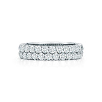 Platinum Two-Row Halfway Diamond Band