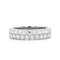 18K White Gold 2 Row Diamond Band