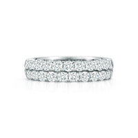 18K White Gold Double Row Diamond Wedding Ring