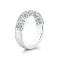 18K White Gold Double Row Diamond Wedding Ring