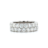 18K White Gold 2 Row Diamond Band