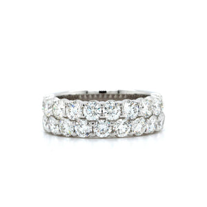 18K White Gold 2 Row Diamond Band