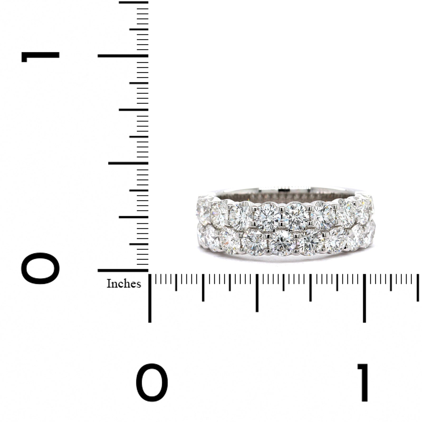 18K White Gold 2 Row Diamond Band