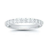 Platinum 11 Stone Bar Set Diamond Wedding Ring