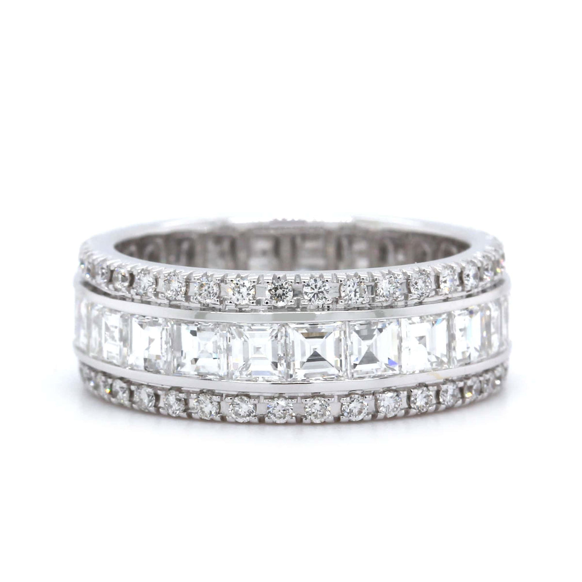 18K White Gold Channel Set Pave Wedding Ring