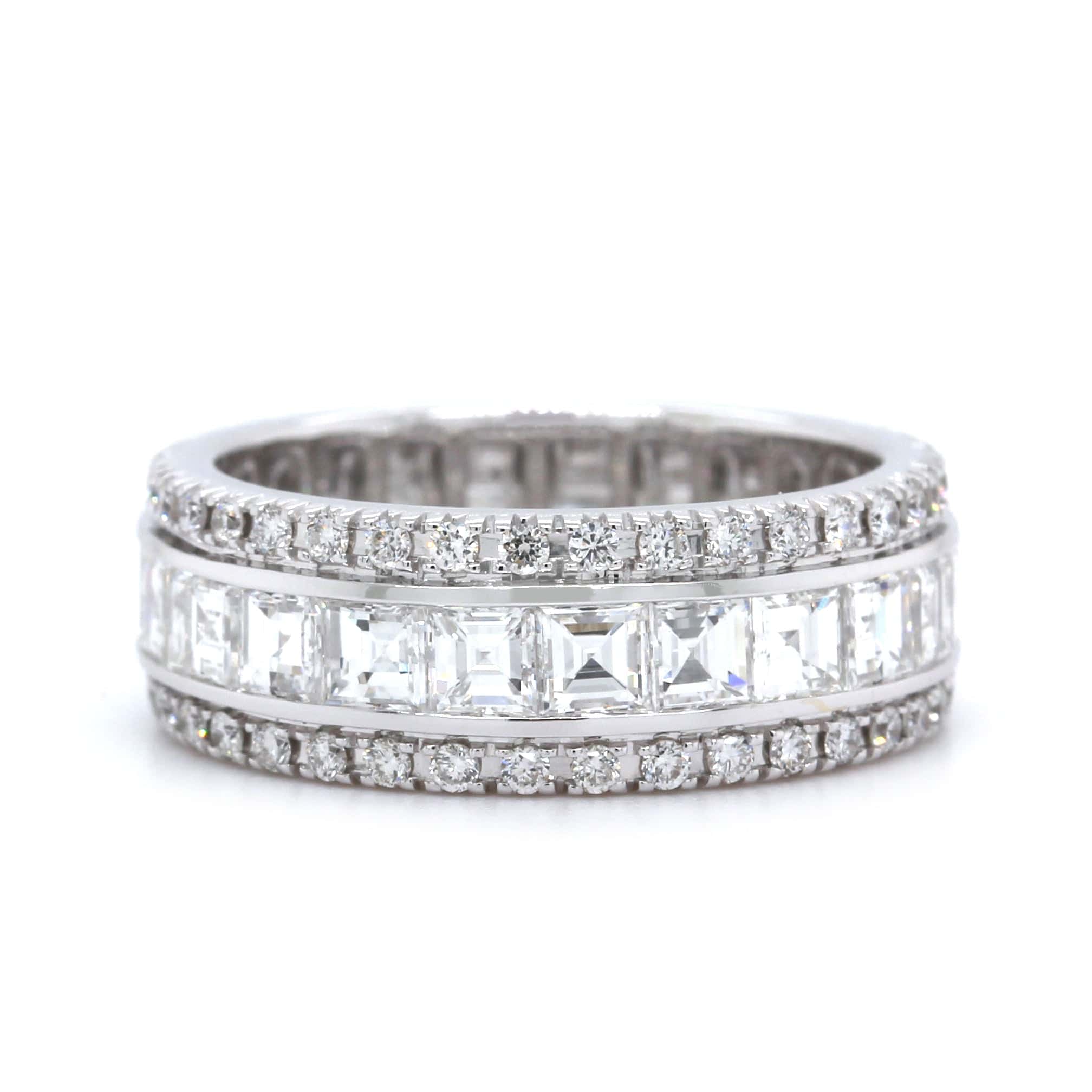 18K White Gold Channel Set Pave Wedding Ring