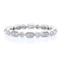 18K White Gold Bezel Set & Pave Diamond Eternity Band