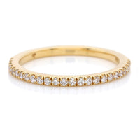 18K Yellow Gold Micro Pave Diamond Wedding Band