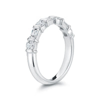 Platinum Alternating Round and Baguette Diamond Wedding Ring