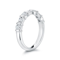 Platinum Alternating Round and Baguette Diamond Wedding Ring