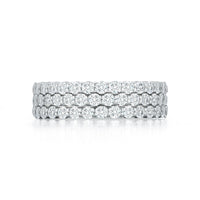 18K White Gold 3 Row Diamond Band