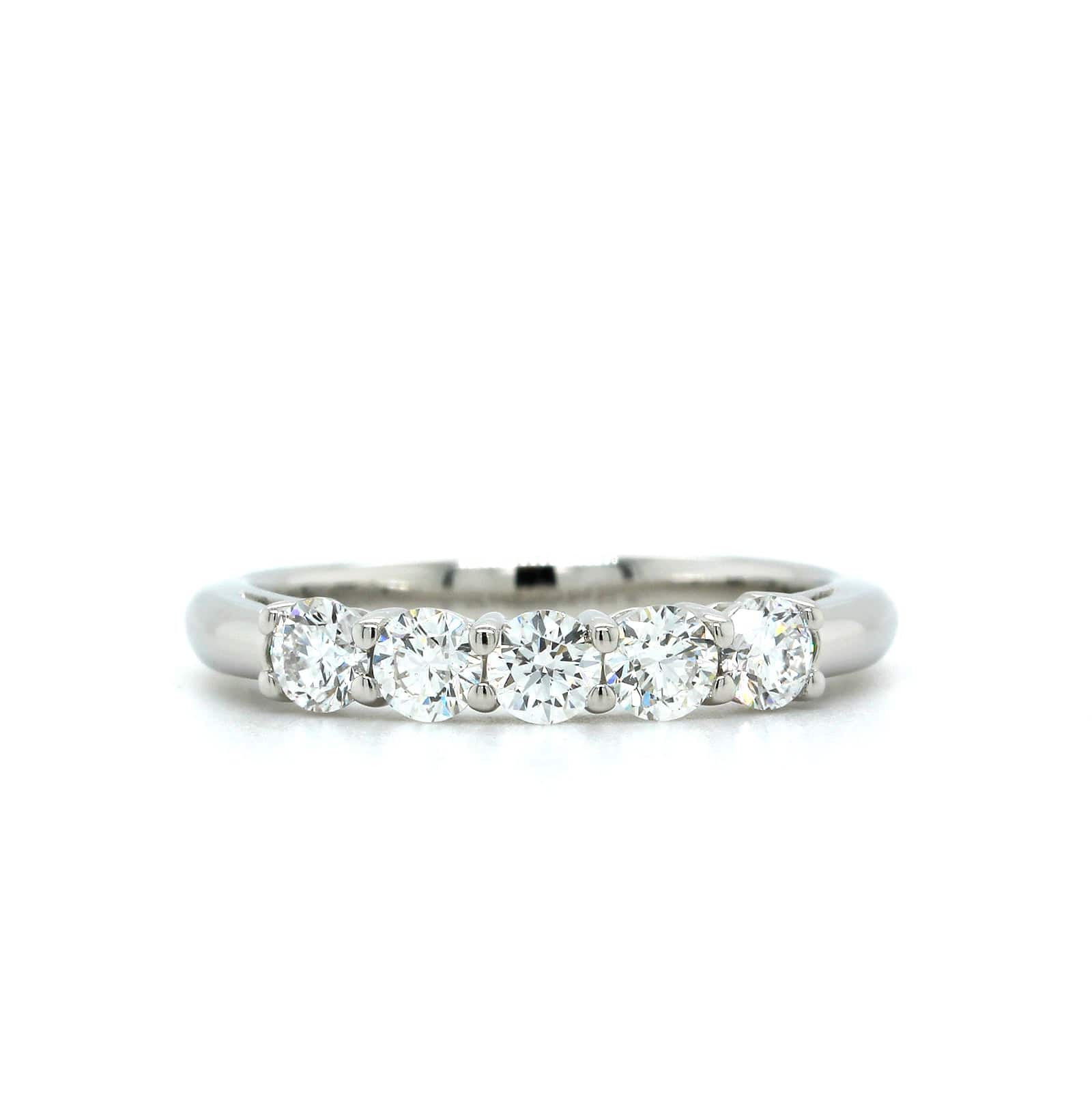 Platinum Five Stone Diamond Wedding Ring