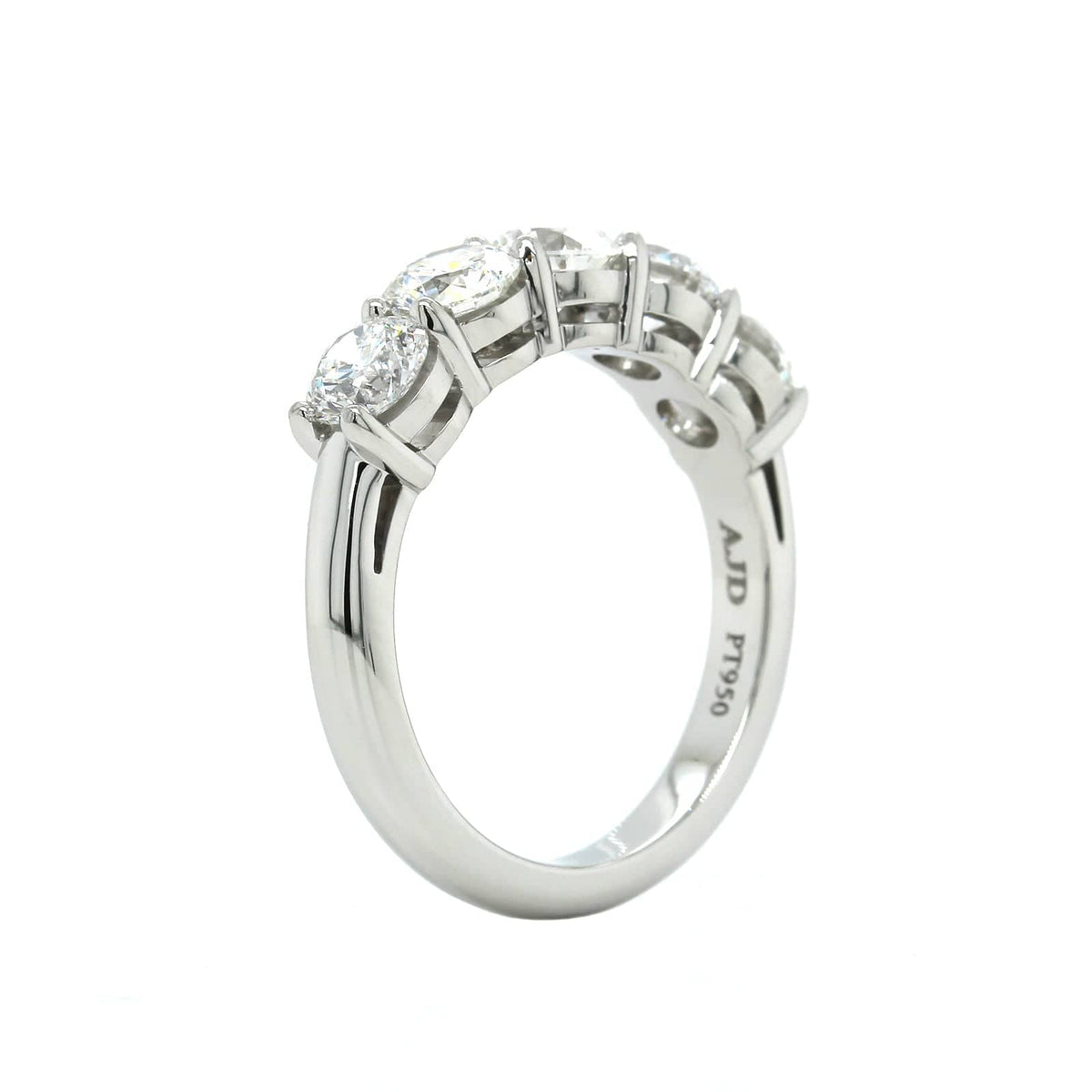 Platinum Five Stone Diamond Wedding Ring