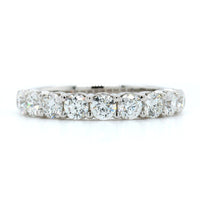 18K White Gold Nine Stone Diamond Wedding Ring