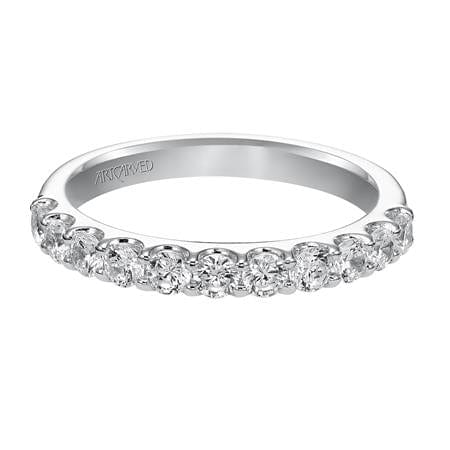 18K White Gold Shared Prong Diamond Band